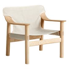 Bernard Lounge Chair Oak Canvas