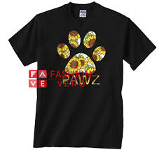 Dog Pawz Sunflower Unisex Adult T Shirt