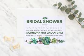 Succulent Bridal Shower Invitation Free Printable