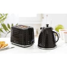 black argyle kettle toaster set