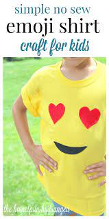 Vandaag laat ik zien hoe je emij tshirts kan bedrukken!hopelijk vinden jullie het leuk en laat een comment achter!xxanouk No Sew Shirt Emoji Craft For Kids The Homespun Hydrangea