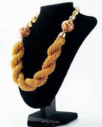 krobo beads from ghana gold color