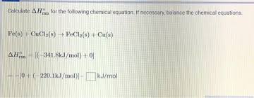 Calculate Ah For The Following Chemical