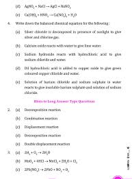 Class 10 Science Chemical Reactions And