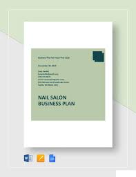 nail salon business plan template in
