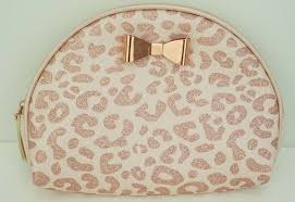 unbranded pink cheetah prink makeup bag