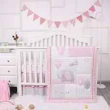 Baby Elephant Crib Bedding Set Girl