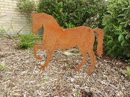 Metal Horse Sculpture Rusty Metal