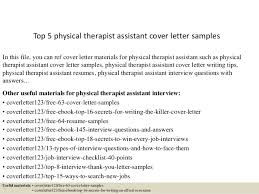 Top 5 Physical Therapist Assistant Cover Letter Samples