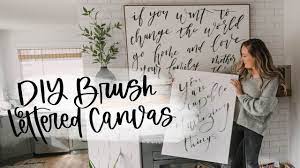 brush lettering on canvas