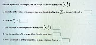 Find The Equation Of The Tangent Line