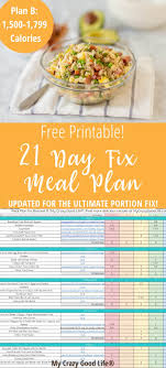 21 day fix meal plan b eating plan b