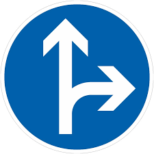Allgemeine gefahrzeichen (zu § 40 absatz 6). Verkehrszeichen 214 Fahrtrichtung Vorgeschrieben Geradeaus Oder Rechts