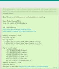 of zoom meeting id and pcode
