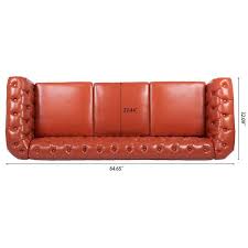 Chesterfield 84 65 In W Rolled Arm Pu