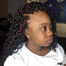 This hairstyle is also very easy to replicate, and it works for any hair length because you only need to crochet some red faux locks onto your natural hair. Loving These Crochet Faux Locs Using Freetress Hair Azcrochet Azbraids Faux Locs Hairstyles Two Braid Hairstyles Crochet Hair Styles