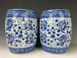 Blue And White Porcelain Garden Stools