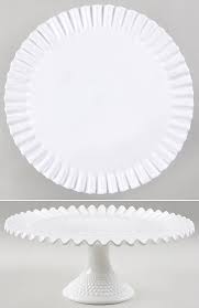 Hobnail Milk Glass Round Cake Stand By