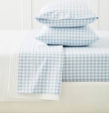 blue gingham flannel sheets bedding