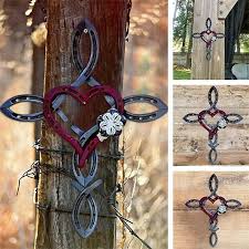 Natural Horsehsoe Cross With Heart