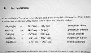 Water Soluble Salts