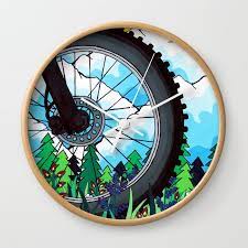 Bike Tire Wall Clock By Art By Tyra