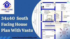34x40 South Facing House Plan With