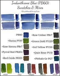 Watercolor Comparison Indanthrone Blue Pb60 Plus A Mixing