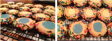 thumbprint cookies with glazed icing