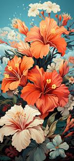 beautiful hibiscus flowers art