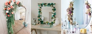 how to decorate a mirror with flowers