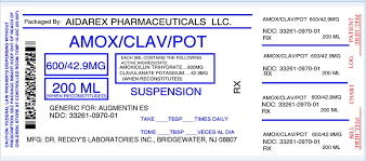 Amoxicillin And Clavulanate Potassium 600 Mg 42 9 Mg Per 5