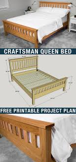 Diy Craftsman Style Queen Bed Free
