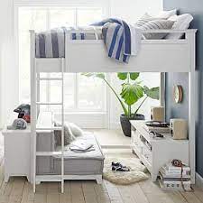 hton loft bed with couch bookcase