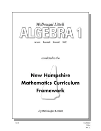 Algebra 1 2004 Holt Mcdougal