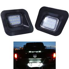 2x Led License Plate Light Lamp Assembly Replacement For Dodge Ram 1500 2500 3500 Pickup Truck 2003 2018 6000k White