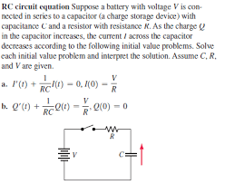 Rc Circuit Equation Suppose A Battery