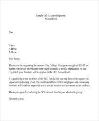 gift acknowledgement letter templates