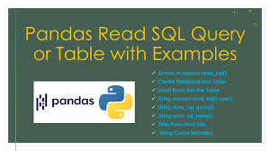 pandas read sql query or table with