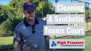 synthetic gr tennis court clean