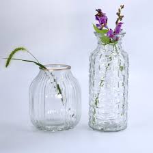 glass plant container gold rim glass