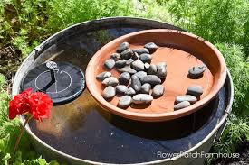Diy solar powered bird bath fountain. Diy Solar Fountain Hummingbird Bath Flower Patch Farmhouse
