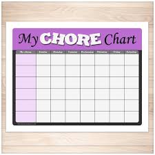 Printable Kids Chore Chart Purple Childrens Daily Routine Purple Gray My Chore Chart Girl Weekly Chore Chart Pdf Instant Download