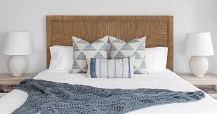 Natural Woven Headboard With White And