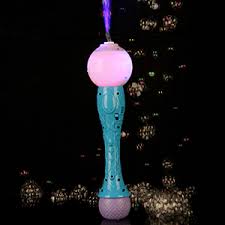 Amazon Com Fun Central Led Light Up Bubble Blaster Wand Machine For Kids With Bubble Solution Blue Toys Games