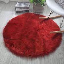 red round faux fur rug 3 5mm size