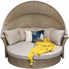 Sun Lounger Chair Sofa Canopy Natural