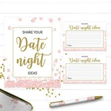 Pink And Gold Date Night Ideas Cards And Sign Printable