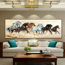 Six Running Horses Canvas Painting