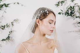 bohemian bridal crystal wedding hair